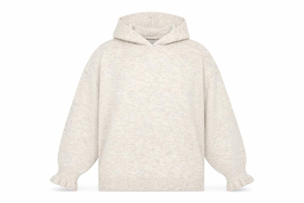 George Women Beige Hooded Pullover Knit Jumper Size L