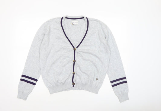 Rupert & Buckley Women's Grey V-Neck Cardigan Size 14