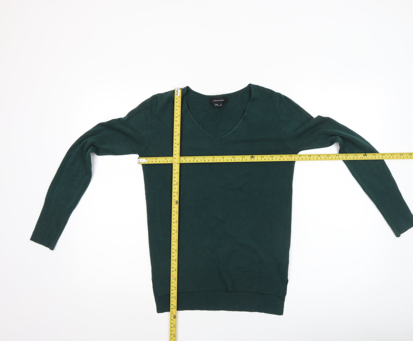 Atmosphere Women's Green V-Neck Long Sleeve Knit Jumper Size 6