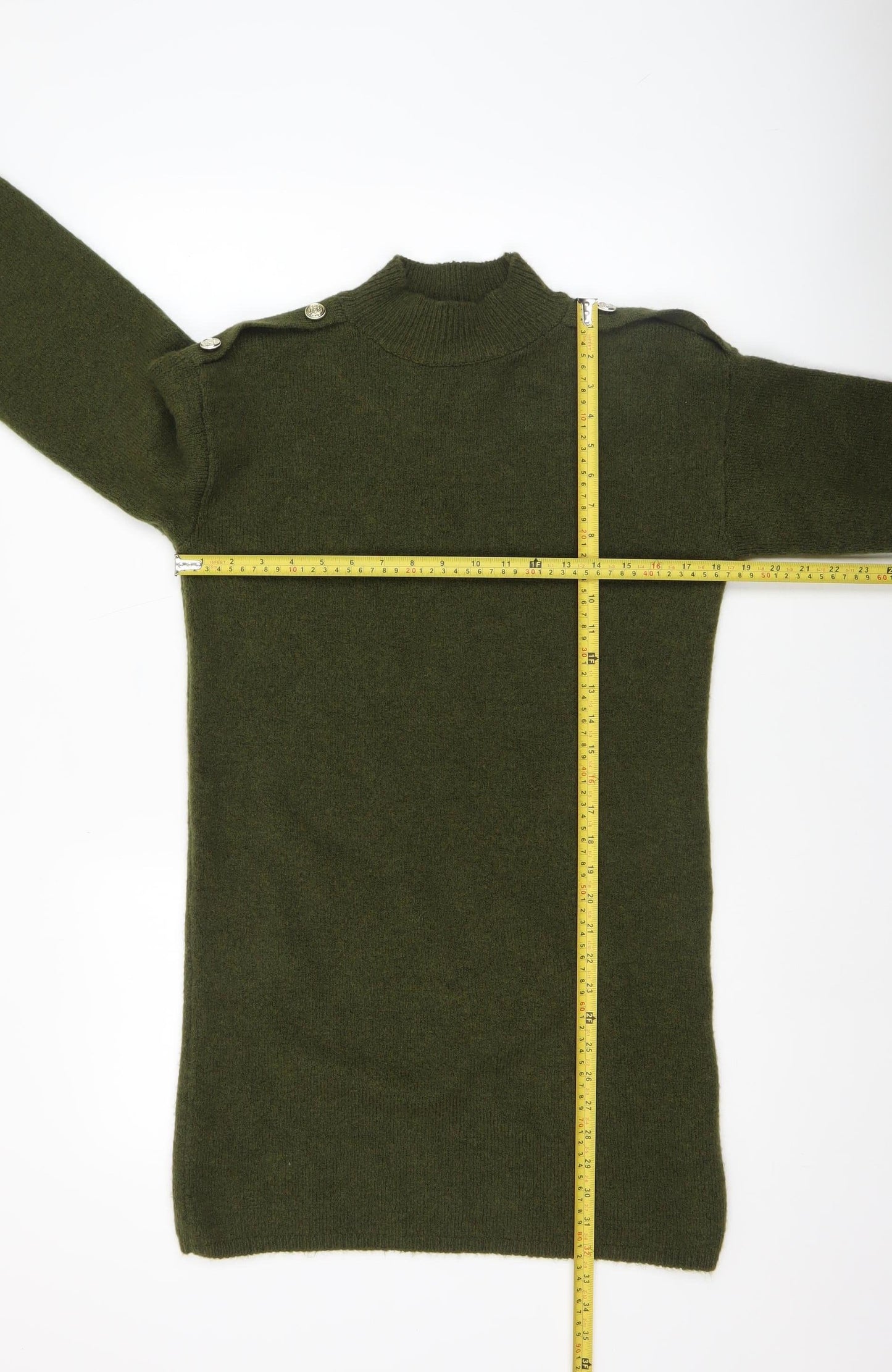 Papaya Women’s Green Mock Neck Long Sleeve Tunic Jumper Size S