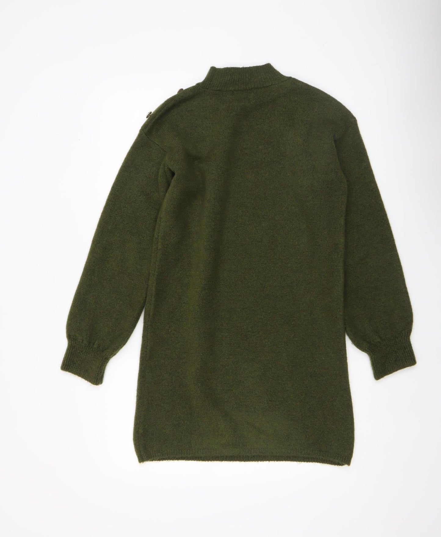 Papaya Women’s Green Mock Neck Long Sleeve Tunic Jumper Size S