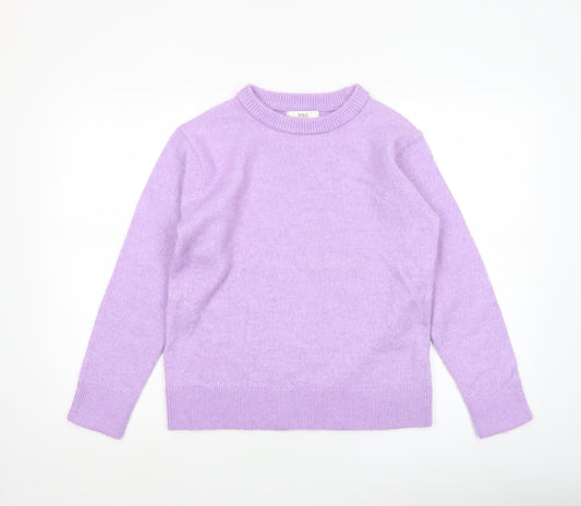 Marks and Spencer Womens Purple Crew Neck Wool Blend Jumper XS