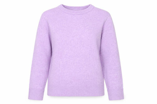 Marks & Spencer Womens Purple Crew Neck Wool Blend Jumper XS