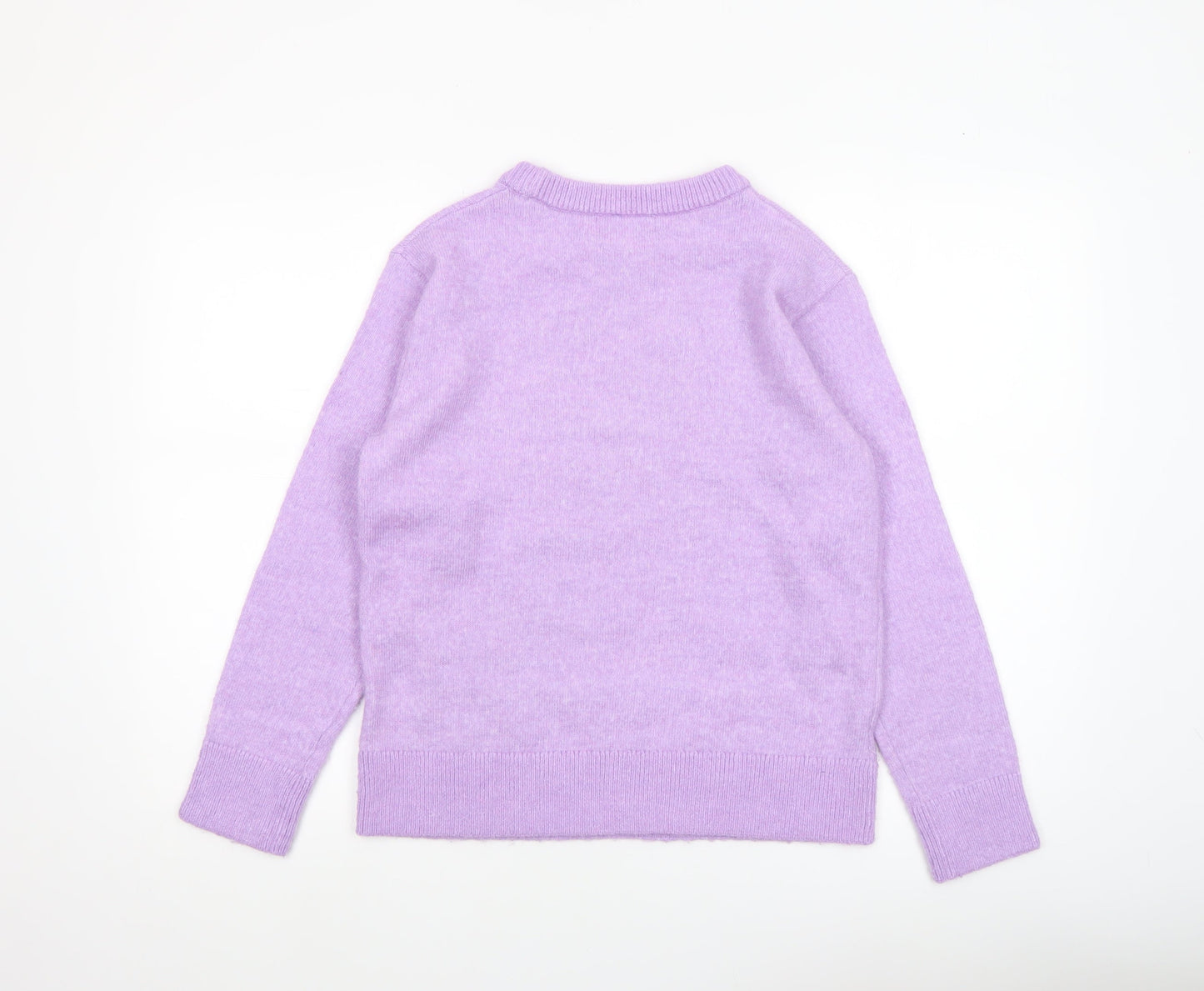 Marks and Spencer Womens Purple Crew Neck Wool Blend Jumper XS