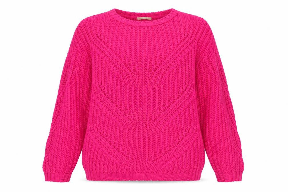 George Women’s Pink Chunky Knit Pullover Jumper Size L 16-18