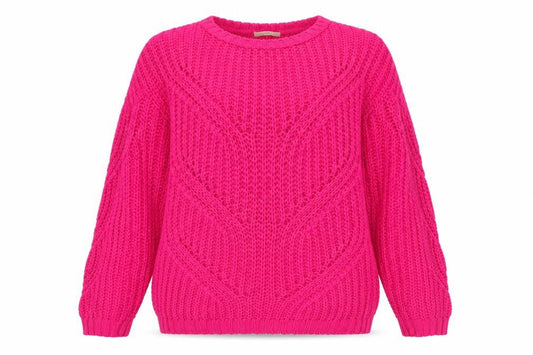 George Women’s Pink Chunky Knit Pullover Jumper Size L 16-18