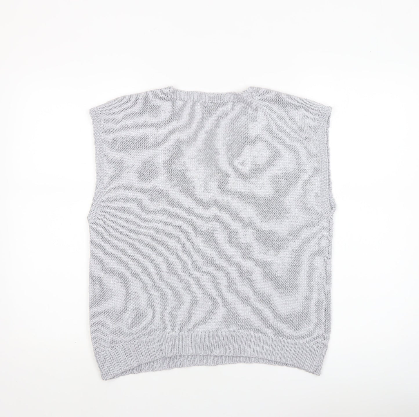 Collezione Gaia Women's Grey Cable-Knit Sleeveless Vest M