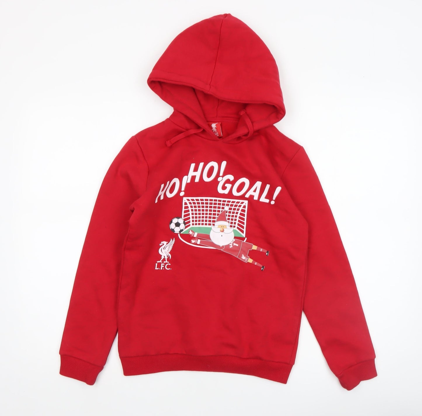Liverpool FC Boys Red Hoodie 9-10 Years Christmas Santa Football Design