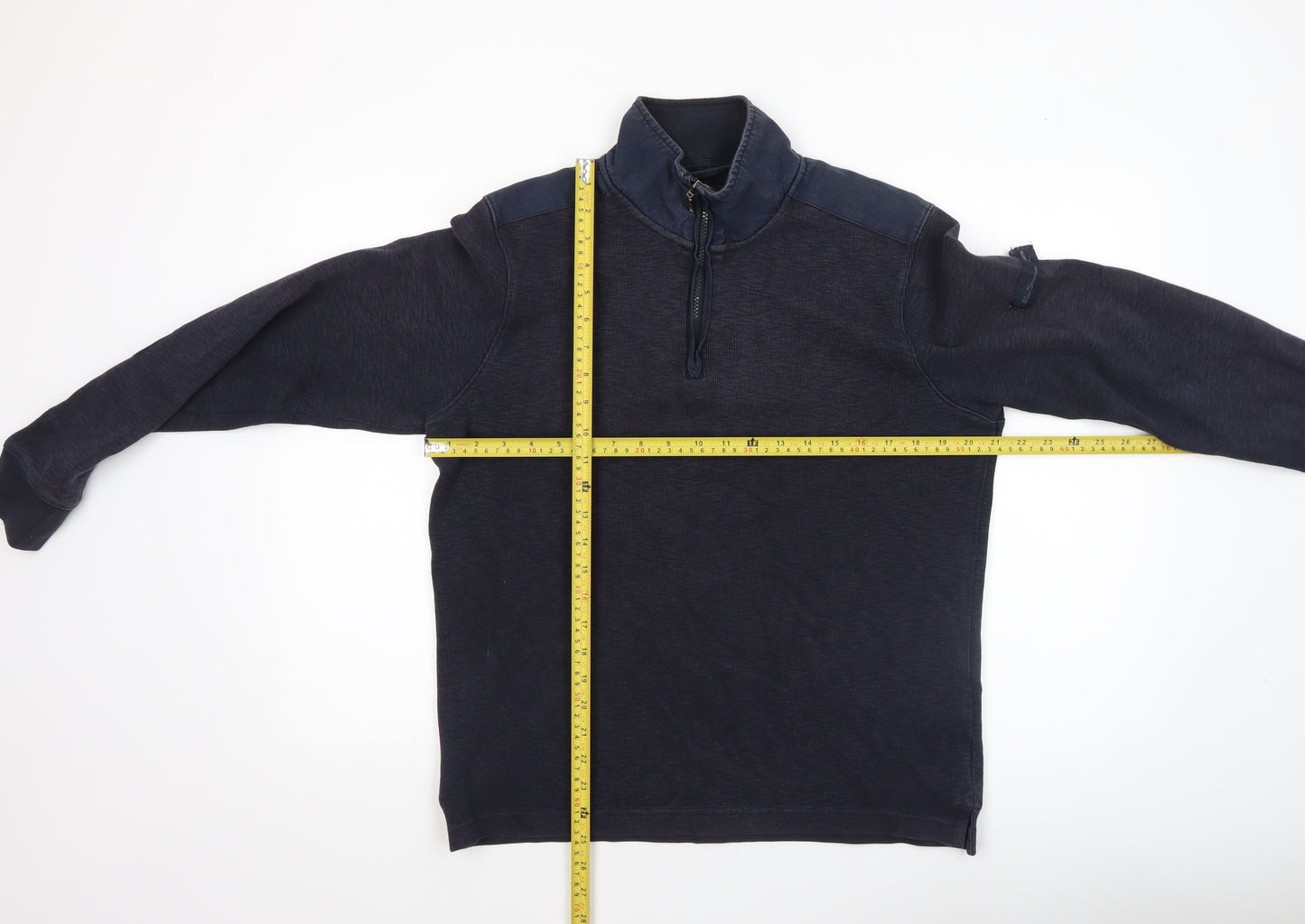 Ben Sherman Men's Blue 1/4 Zip Sweatshirt M Regular Fit Pullover