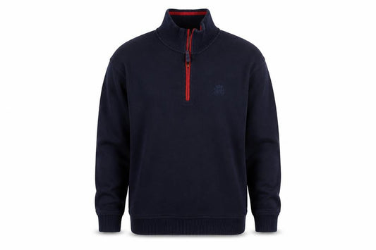 Marks & Spencer Blue Harbour Men’s Navy 1/4 Zip Cotton Sweatshirt L