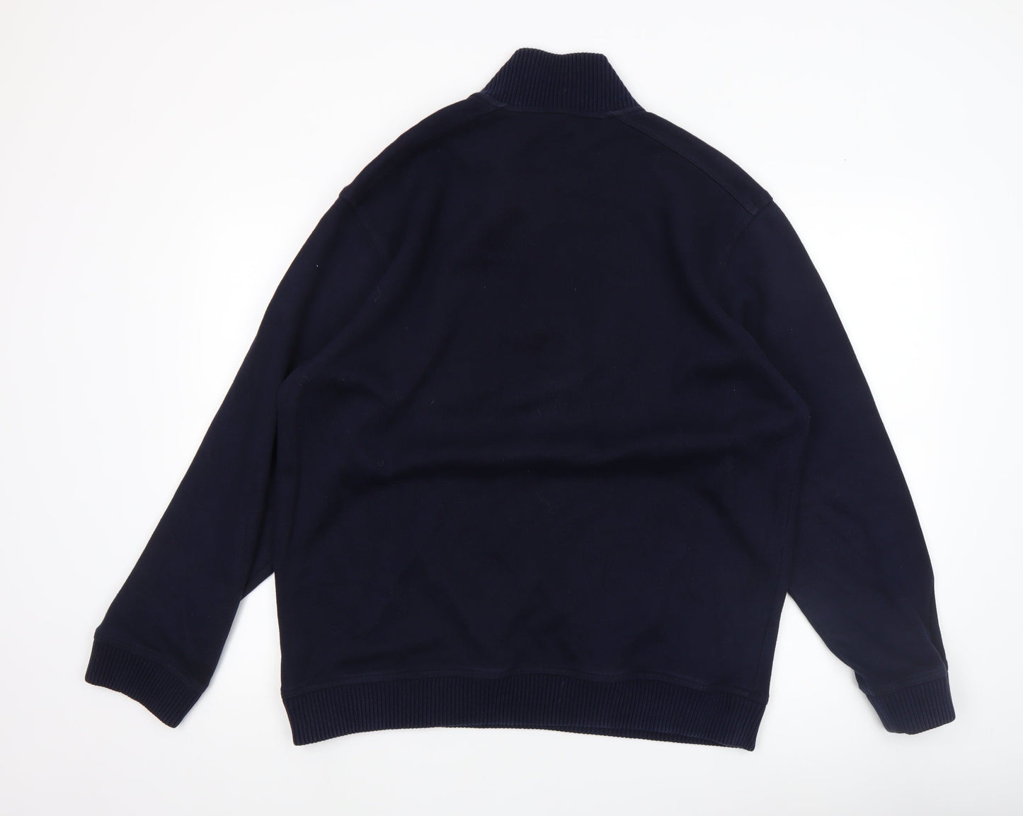 Marks & Spencer Blue Harbour Men’s Navy 1/4 Zip Cotton Sweatshirt L