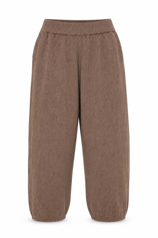 Collusion Women’s Brown Knit Cropped Wide-Leg Trousers L