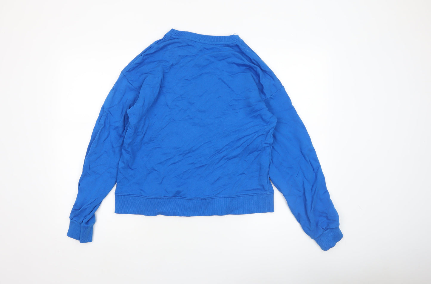 Stradivarius Women Blue Michigan Graphic Pullover Sweatshirt Size 12