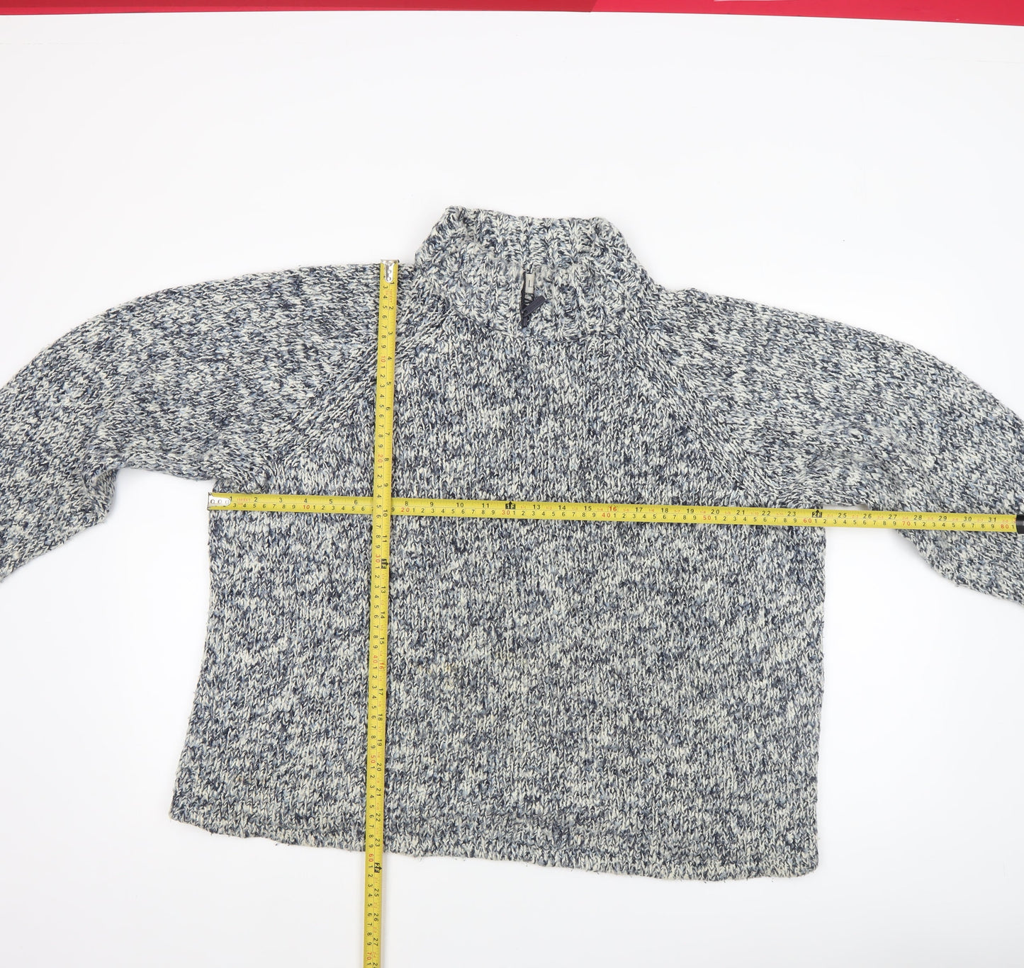 Gina Laura Women's Grey Chunky High Neck Wool Blend Jumper XL