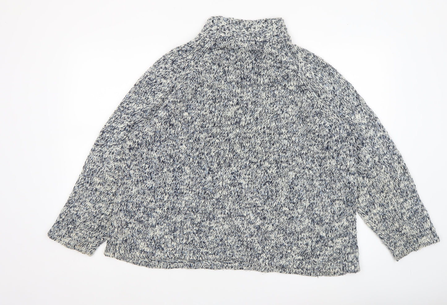 Gina Laura Women's Grey Chunky High Neck Wool Blend Jumper XL
