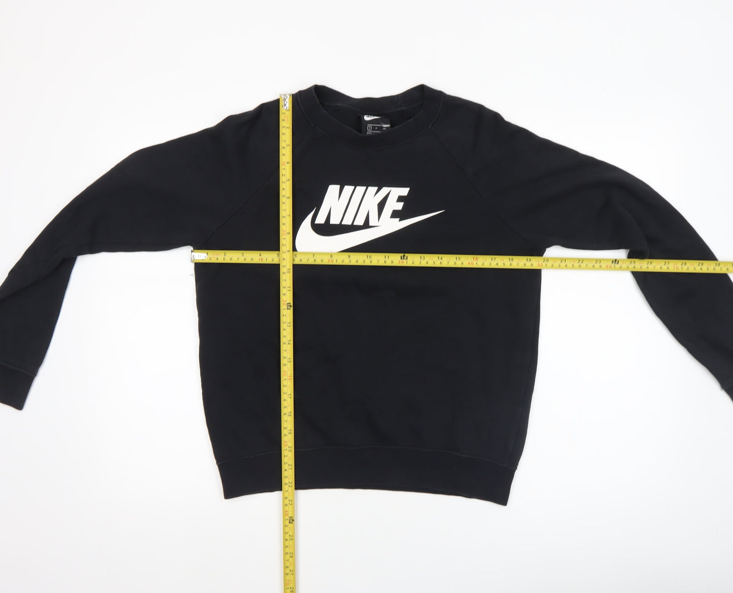 Nike Women's Black Small Pullover Sweatshirt Crew Neck Cotton Blend