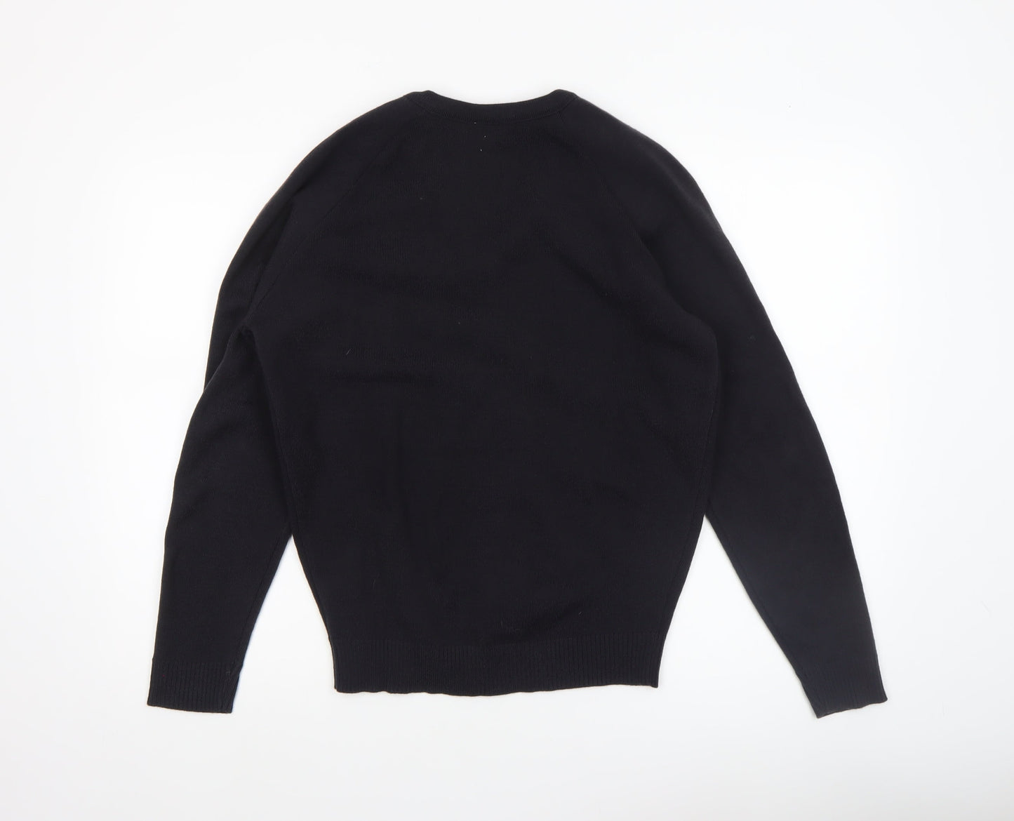 Banner Men's Black Acrylic V-Neck Long Sleeve Knit Jumper Size S