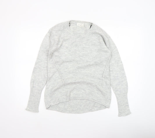H&M Women Grey Knit Pullover Jumper XS Long Sleeve Crew Neck