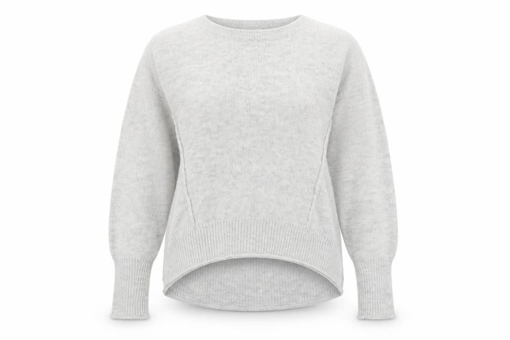 H&M Women Grey Knit Pullover Jumper XS Long Sleeve Crew Neck