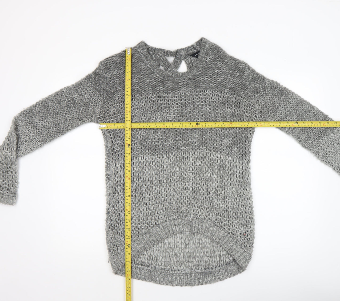 Dorothy Perkins Women’s Grey Open-Knit Long Sleeve Jumper Size 12