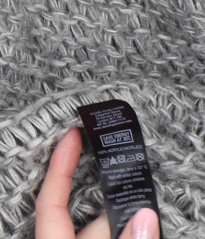 Dorothy Perkins Women’s Grey Open-Knit Long Sleeve Jumper Size 12