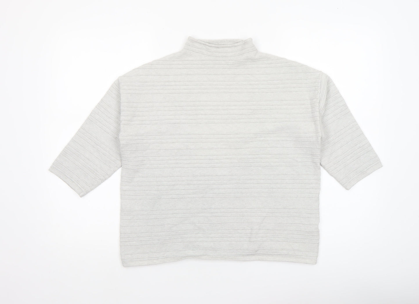 F&F Women’s Grey Mock Neck 3/4 Sleeve Knit Jumper Size 12