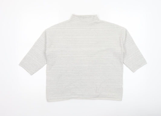 F&F Women’s Grey Mock Neck 3/4 Sleeve Knit Jumper Size 12