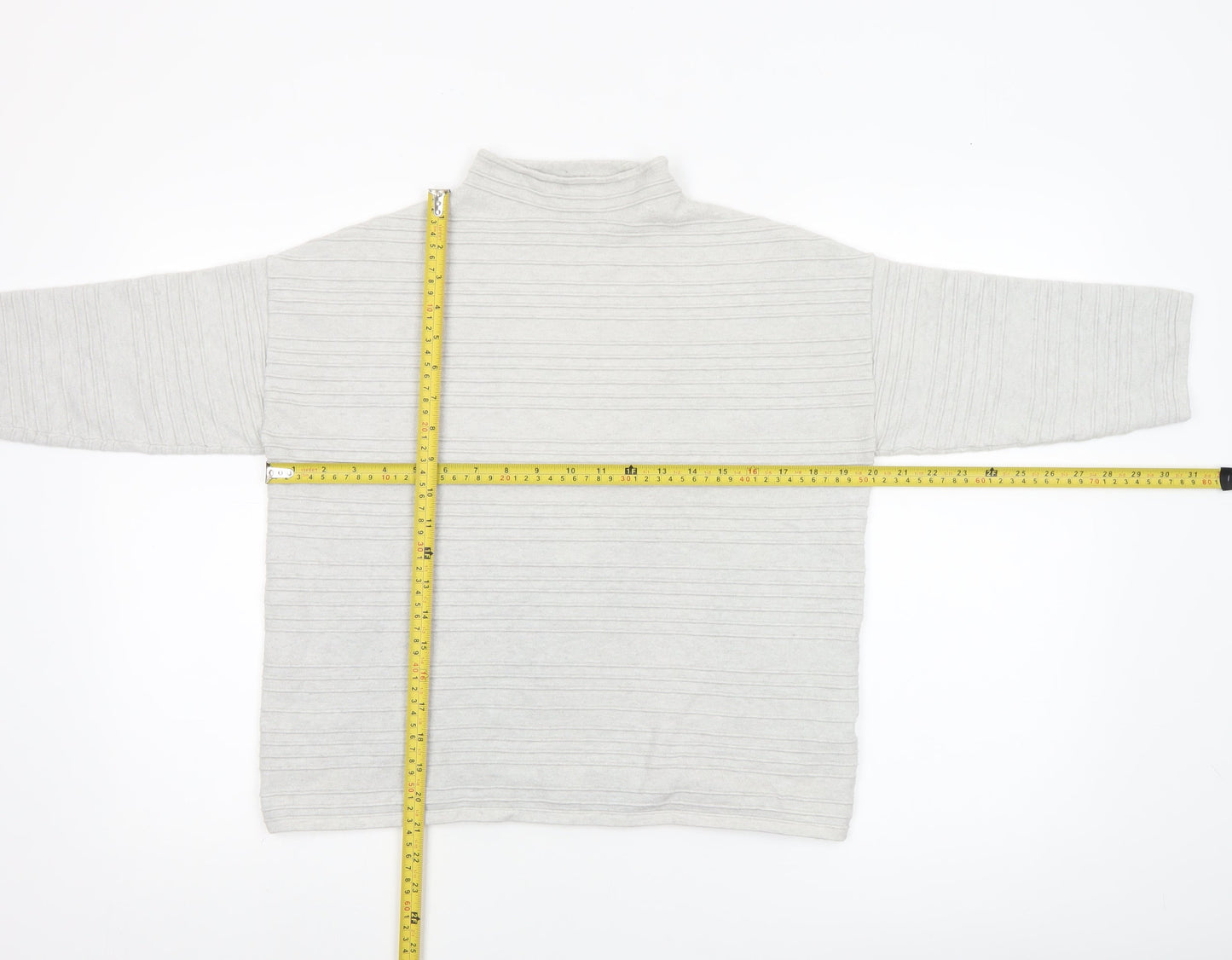 F&F Women’s Grey Mock Neck 3/4 Sleeve Knit Jumper Size 12