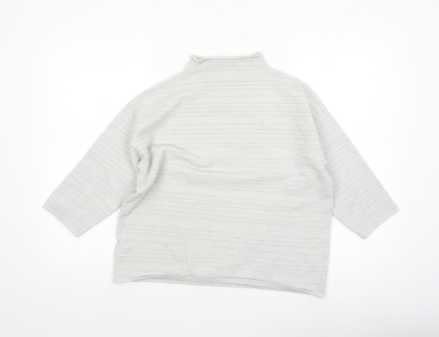F&F Women’s Grey Mock Neck 3/4 Sleeve Knit Jumper Size 12