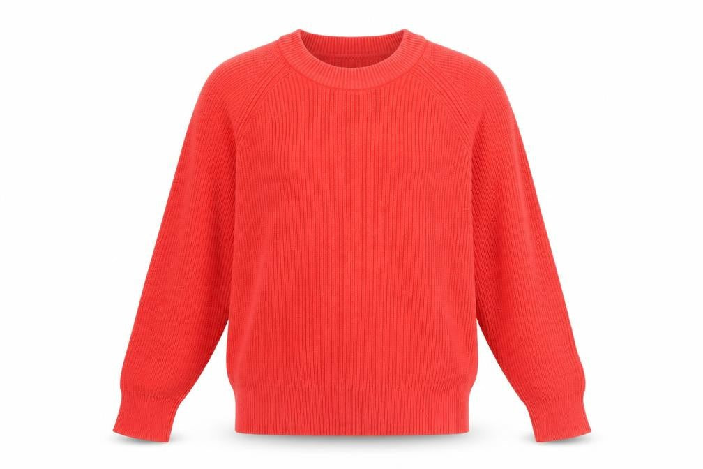 Marks & Spencer Womens Red Cotton Crew Neck Jumper Medium