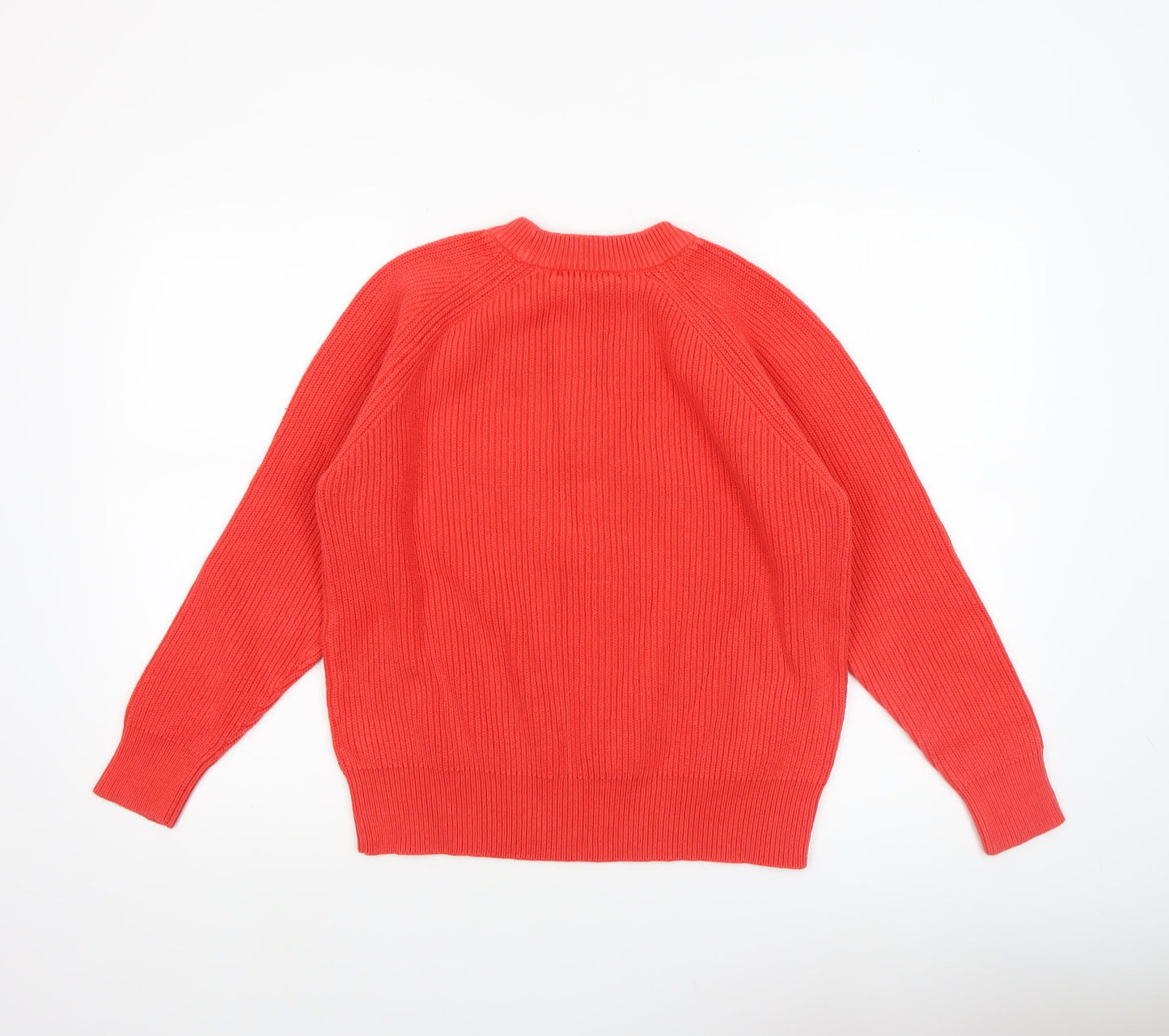 Marks and Spencer Womens Red Cotton Crew Neck Jumper Medium