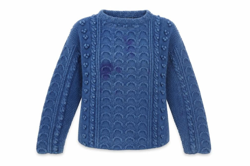Hobbs Womens Blue Cable Knit Cotton Jumper Crew Neck M