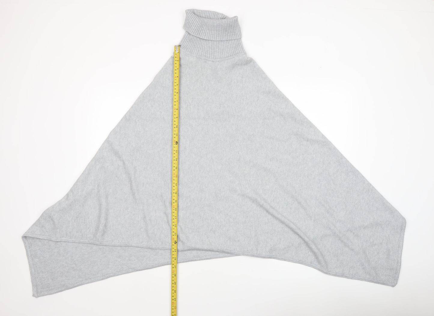 Vila Womens Grey Roll Neck Knit Cape Poncho One Size