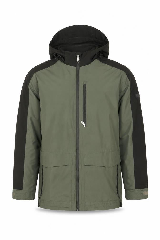 Cotton Traders Men's Green L Hooded Parka Jacket Water Resistant Lined