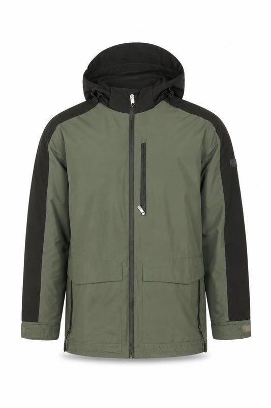 Cotton Traders Men's Green L Hooded Parka Jacket Water Resistant Lined