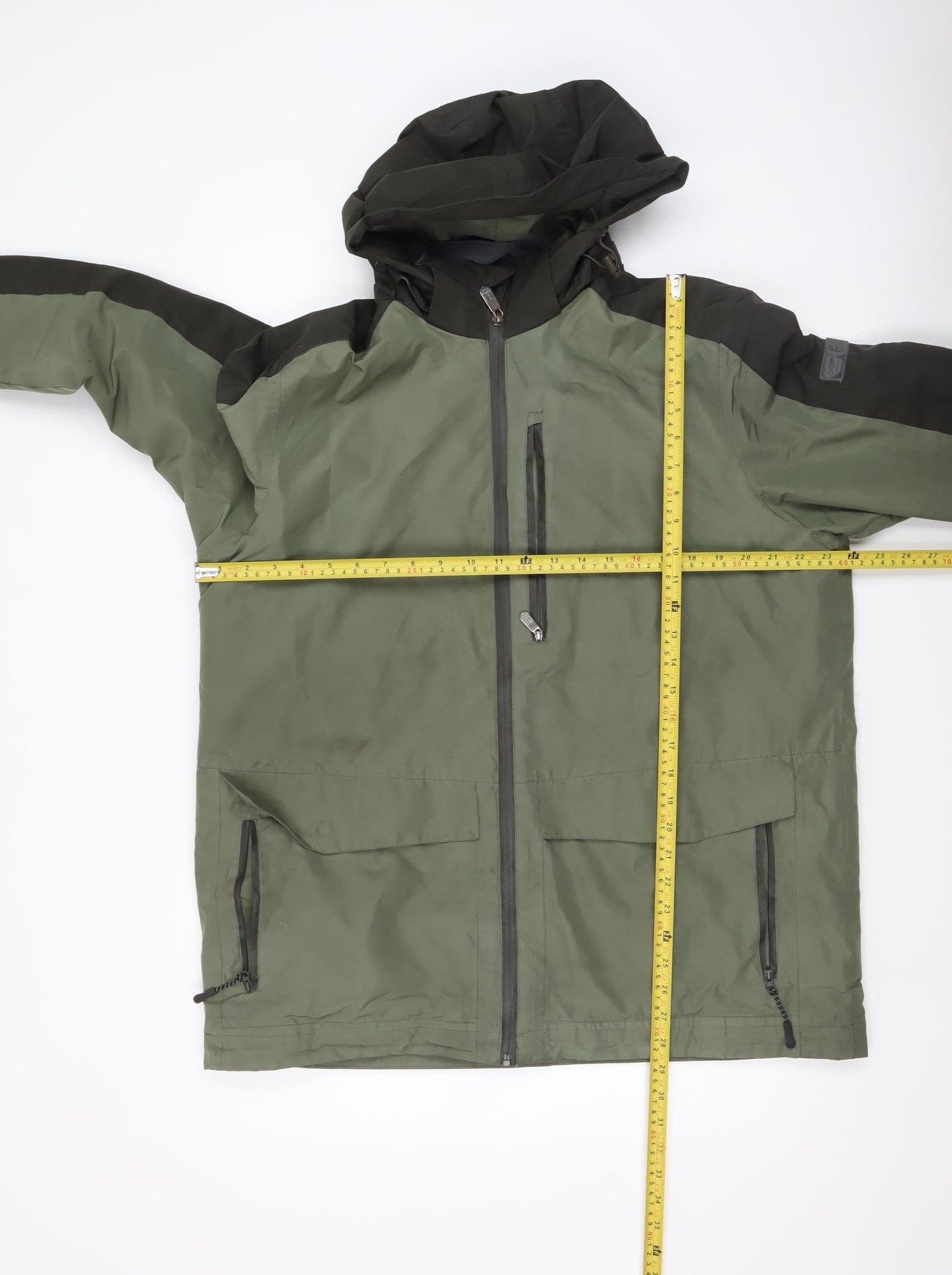 Cotton Traders Men's Green L Hooded Parka Jacket Water Resistant Lined