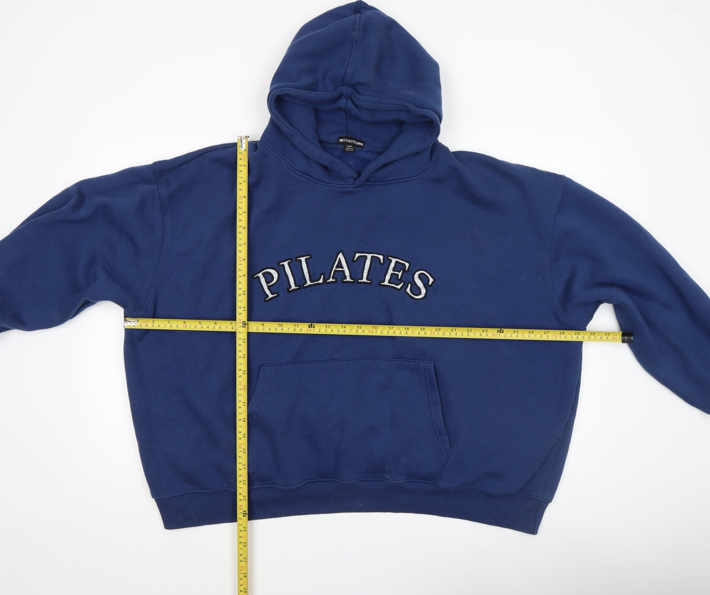 PrettyLittleThing Women Blue Pullover Hoodie XXL Cotton Blend Oversized