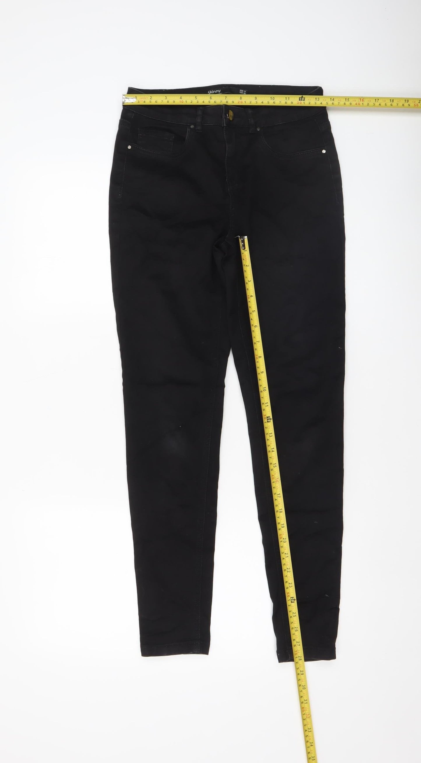 Dunnes Stores Women's Black Skinny Jeans Size 10 Slim Fit Denim