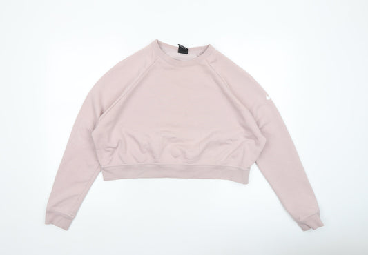 Nike Women’s Pink Dri-Fit Cropped Pullover Sweatshirt M