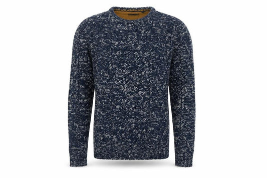 Brave Soul Men's Blue Crew Neck Cable-Knit Jumper Size S
