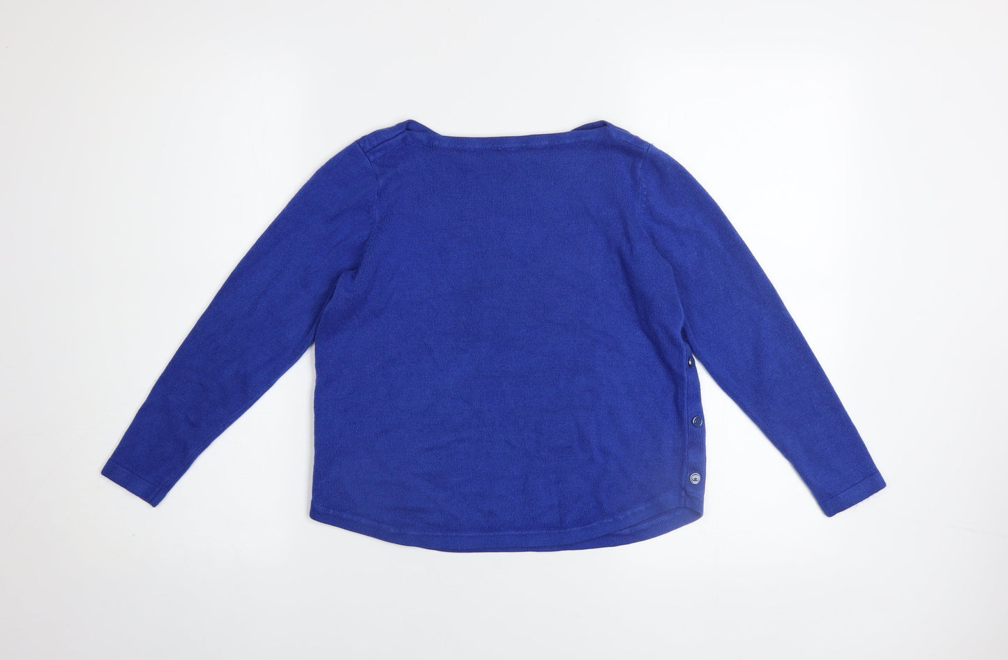 Margo Women Blue Size 12 Button Side Knit Pullover Jumper