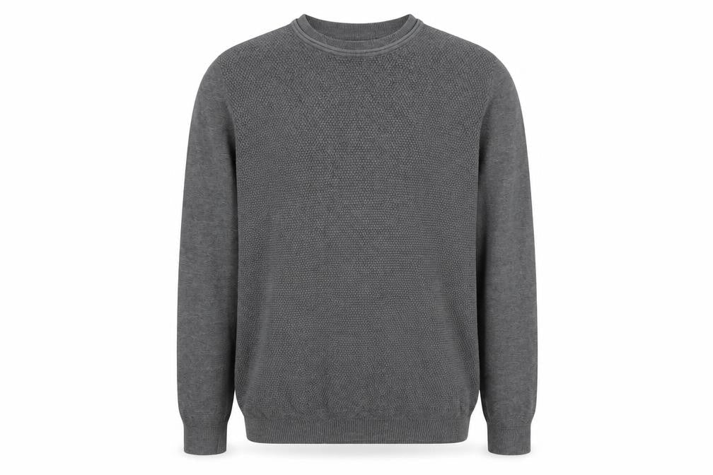 Mango Man Grey Cotton Crew Neck Jumper Mens M Regular Fit Casual