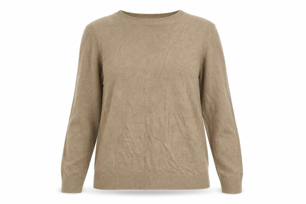 Marks & Spencer Women’s Beige Crew Neck Acrylic Jumper Size 14