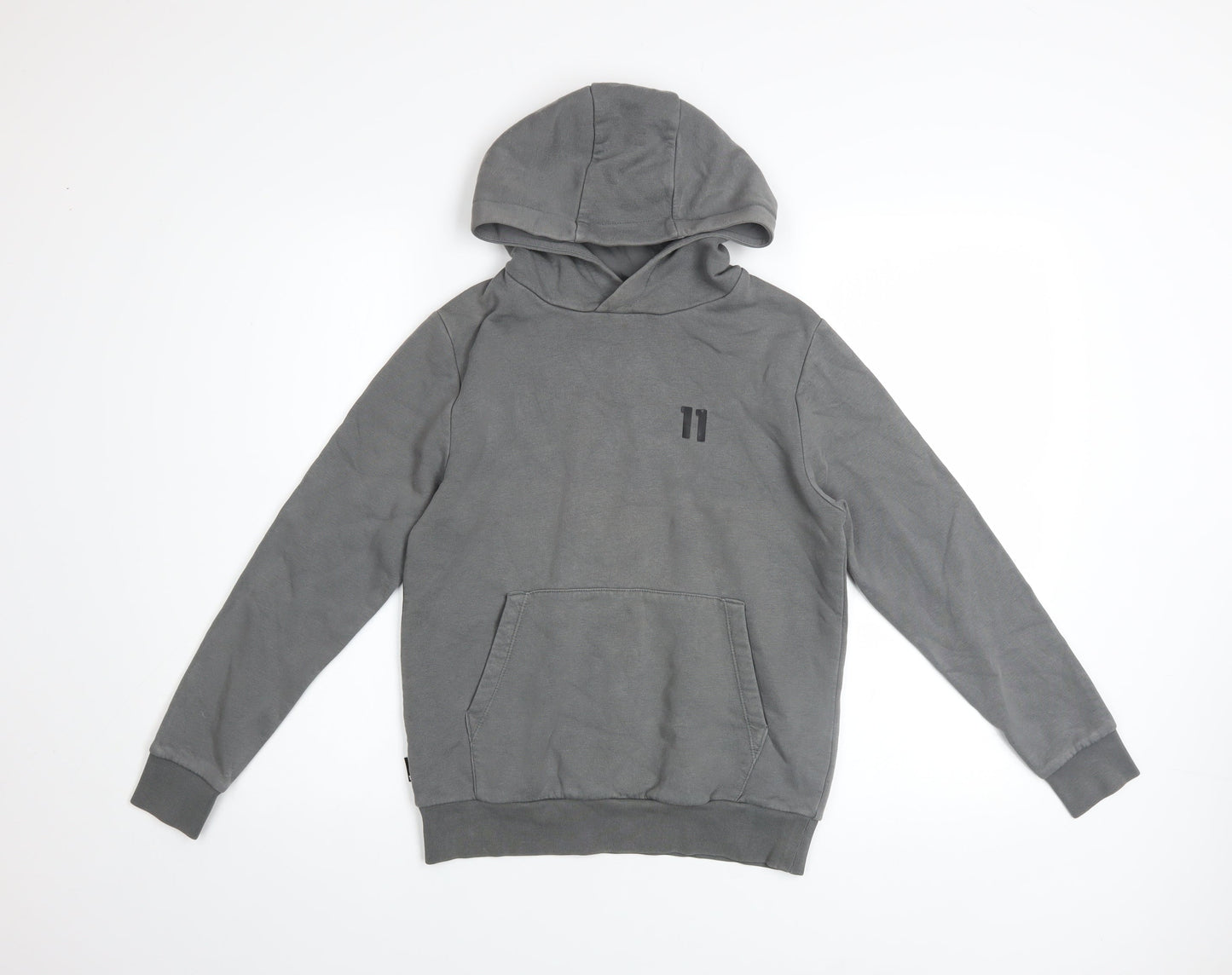 11 Degrees Boys Grey Pullover Hoodie 10-12 Years Cotton Blend Casual