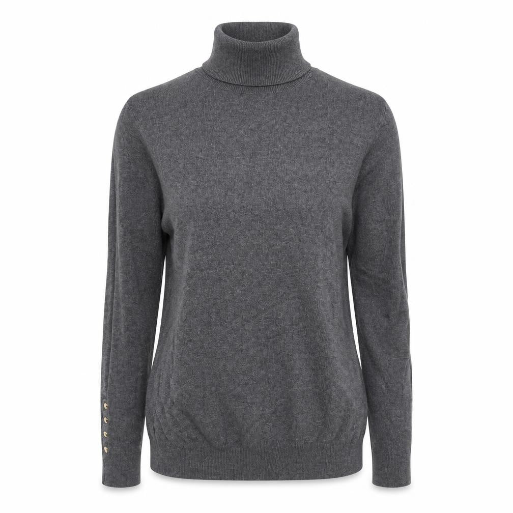 ZARA Women Grey Roll Neck Slim Fit Knit Jumper Size 8
