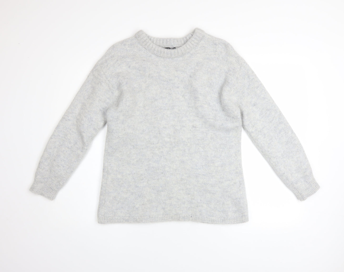 ASOS DESIGN Women Grey Alpaca Blend Crew Neck Jumper Size 8-10