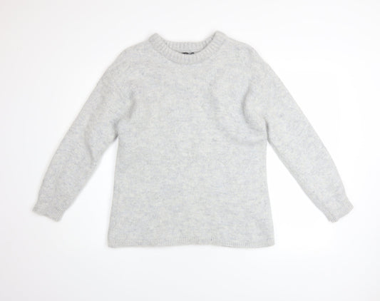 ASOS DESIGN Women Grey Alpaca Blend Crew Neck Jumper Size 8-10