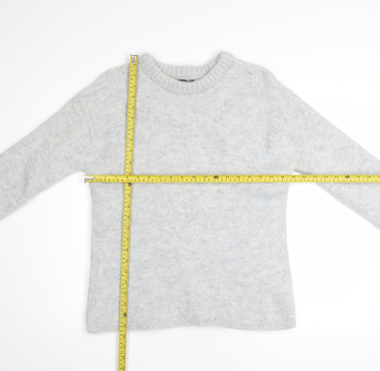 ASOS DESIGN Women Grey Alpaca Blend Crew Neck Jumper Size 8-10