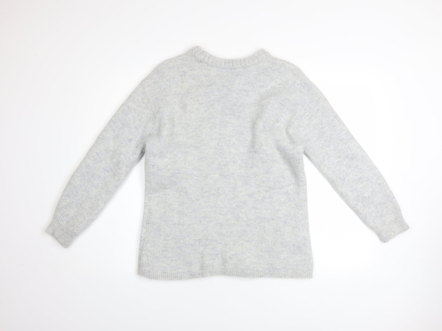 ASOS DESIGN Women Grey Alpaca Blend Crew Neck Jumper Size 8-10