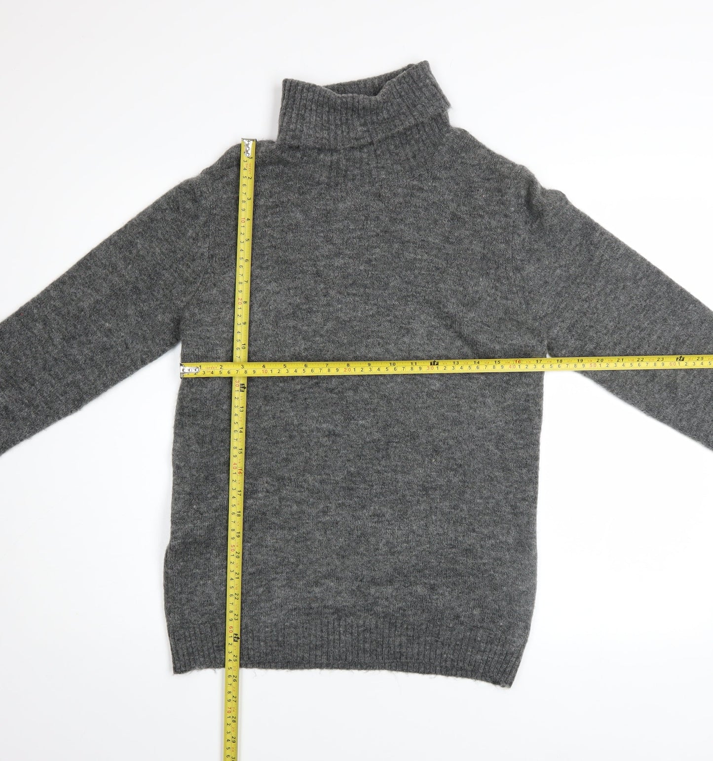 TOG24 Womens Grey Roll Neck Acrylic Knit Jumper Size 12